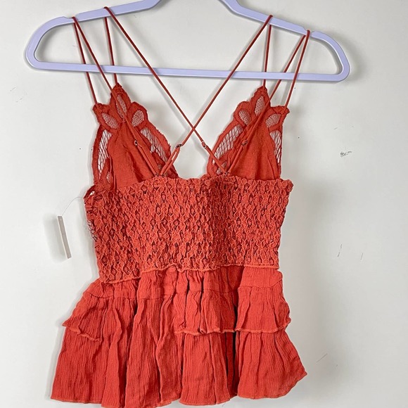 Free People Orange Winding Roads Adella Cami Top NWT Size Small - Picture 6 of 9